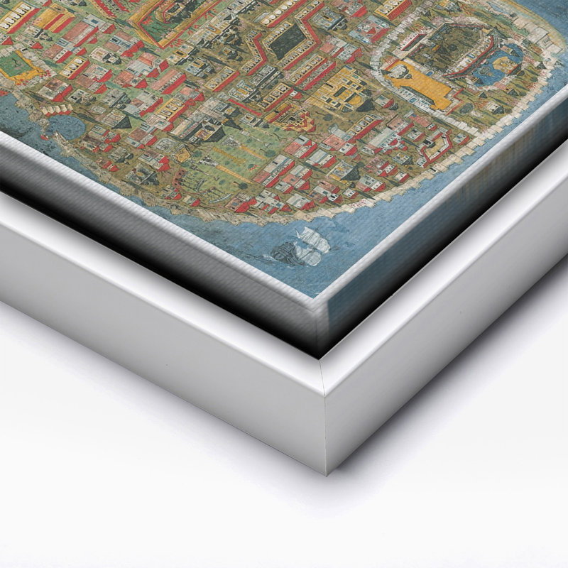 Carte du repose-pieds, Canevas, Encadrement blanc, H 11 po x l 14 po
