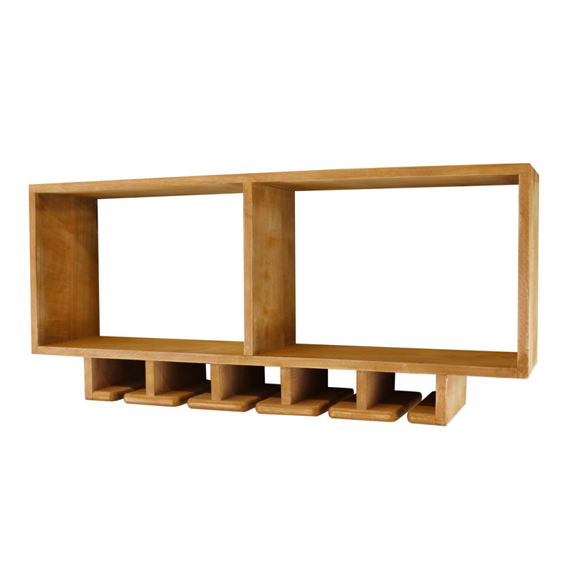 Ruth Wall Mounted Wine Glass Rack in Brown