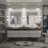 Molly Black Metal Framed LED Front Light and Backlit Anti-Fog Wall Bathroom/ Vanity Mirror-1060104978