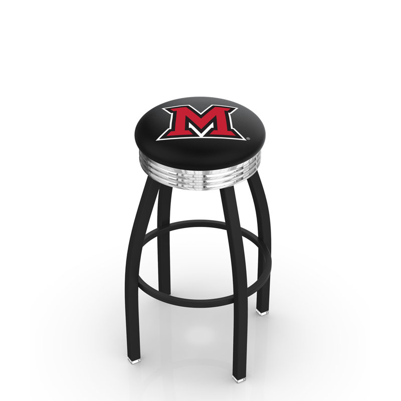 Tabouret de bar Logo Series, Tabouret de bar d'une hauteur de siège de 30 po, Chrome soudé solide, Université de Miami (OH)