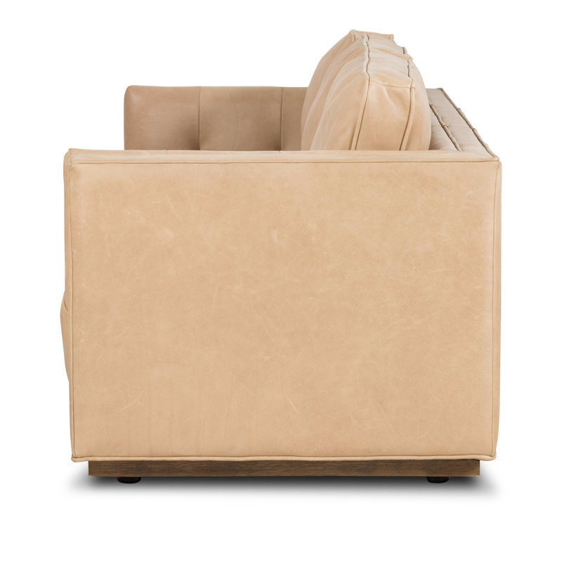 Calabrese Upholstered 90'' Sofa, Palermo Nude Top Grain Leather