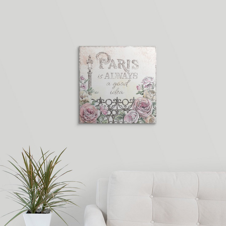 « iv », reproduction d’impression Paris Roses, H 35 po x l 35 po x P 1,5 po, Toile