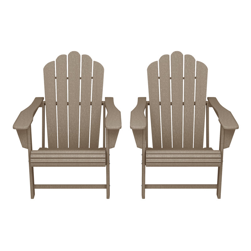 Chaise Adirondack d'extérieur en poly (ensemble de 2), Tanné