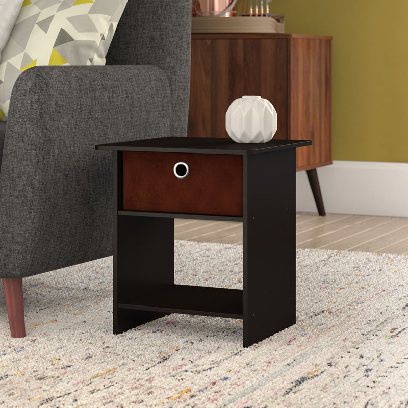 Table de bout avec rangement Brigette, Espresso foncé