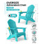 Ensemble de chaises pliantes 3 pièces Adirondack en PEHD avec porte-gobelets intégrés pour l'extérieur-789318824
