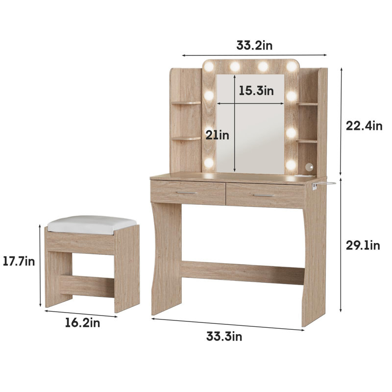 Coiffeuse Jaeli, Beige