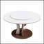 Table de salle à manger ronde 53 po avec plateau tournant - Plateau en pierre frittée résistant aux rayures et à la chaleur pour la cuisine et le restaurant