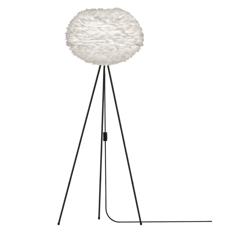 Lampe trépied 59 "Eos, Noir, Blanc, H 63 po