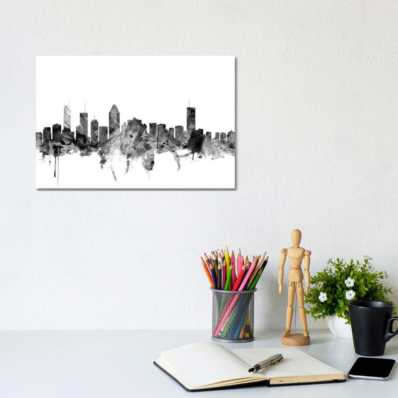 Montreal, Canada In Black & White by Michael Tompsett - 1 Piece Wrapped Canvas Wall Art, 20.32 cm H x 30.48 cm W