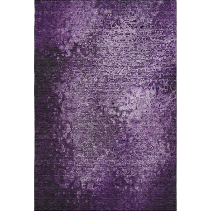 Premium Machine Washable Cerrito AMF565 Purple Rug, Rectangle 8' x 10'