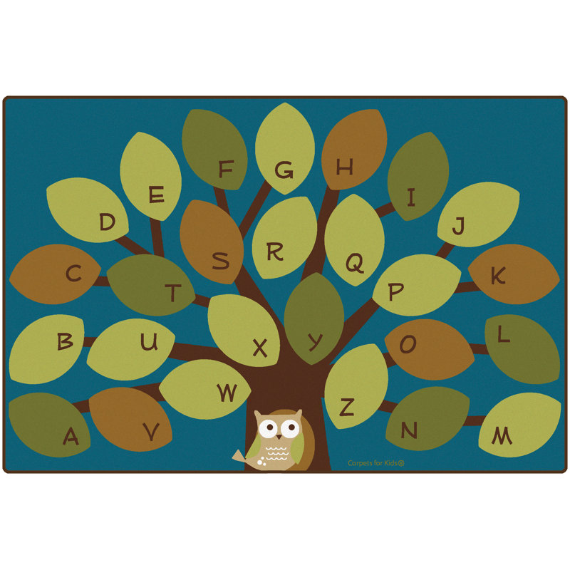 Tapis capitonné de qualité supérieure Owl-phabet, Rectangle de 4 pi x 6 pi