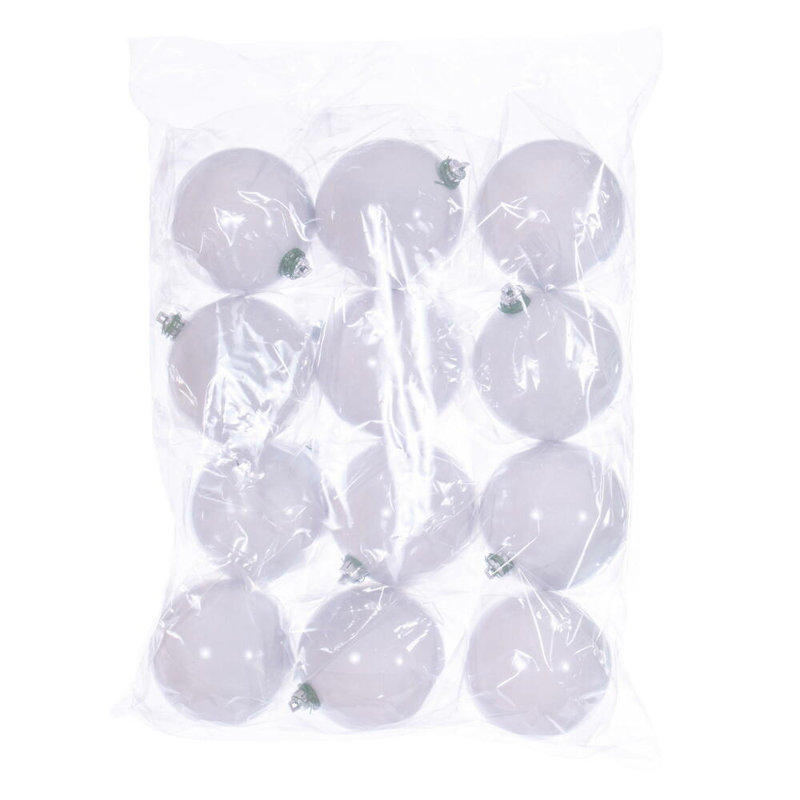 Ensemble de 12 boules de Noël Chistmas, Blanc