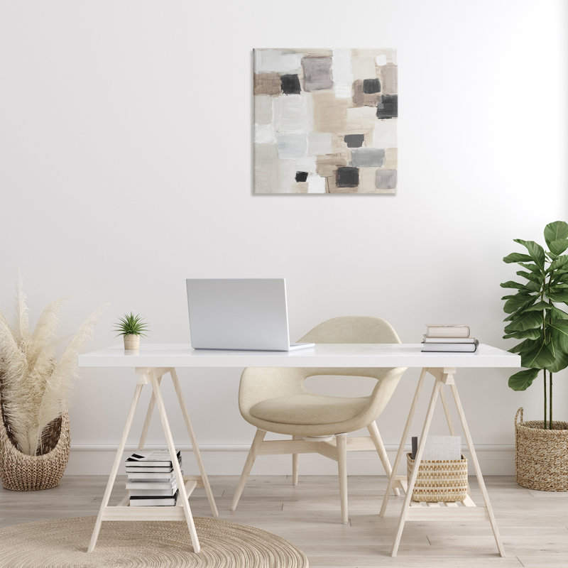 Neutral Square Patchwork  Canvas Wall Art by Lanie Loreth, 24" H x 24" W