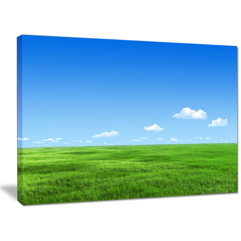 «Green Meadow and Blue Sky», reproduction de photo sur toile tendue, H 30 po x l 40 po x P 1 po