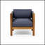 Fauteuil club d'extérieur LAUREL avec rotin fabriqué à la main et bois d'acacia durable pour une assise élégante et confortable