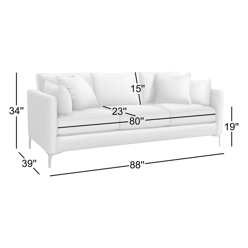 Upholstered 88'' Sofa, Beige Sugar Performance Polypropylene/Olefin