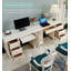 Bureau double blanc moderne et minimaliste