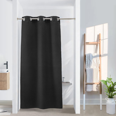 Duppstadt Honeycomb Waffle Shower Curtain with Snap-in Liner