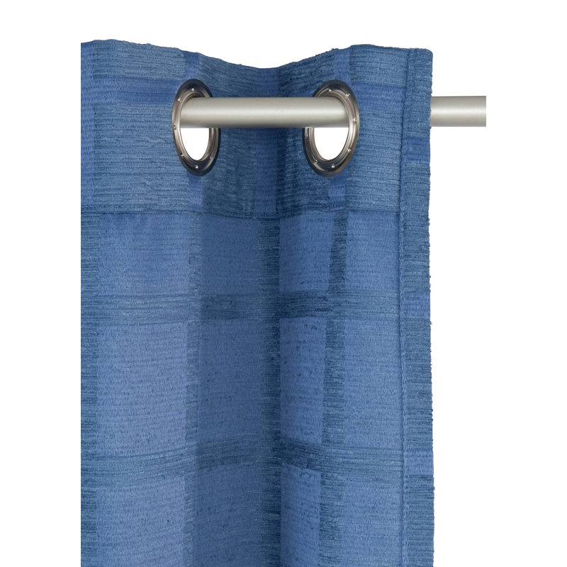 Shire Room Darkening Curtain Single Panel, 132 W x 145 D cm, Blue