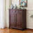 Walnut Solid Wood Shoe Storage Bench-1019647070