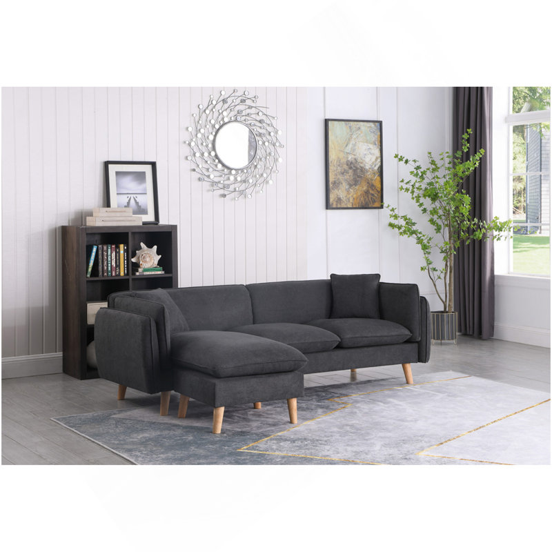 Canapé modulaire en tissu gris foncé Brayden