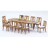 9 Pcs Grade-A Teak Wood Dining Set: 94" Double Extension Oval Table And 8 Osborne Armless Chairs #11OS2200