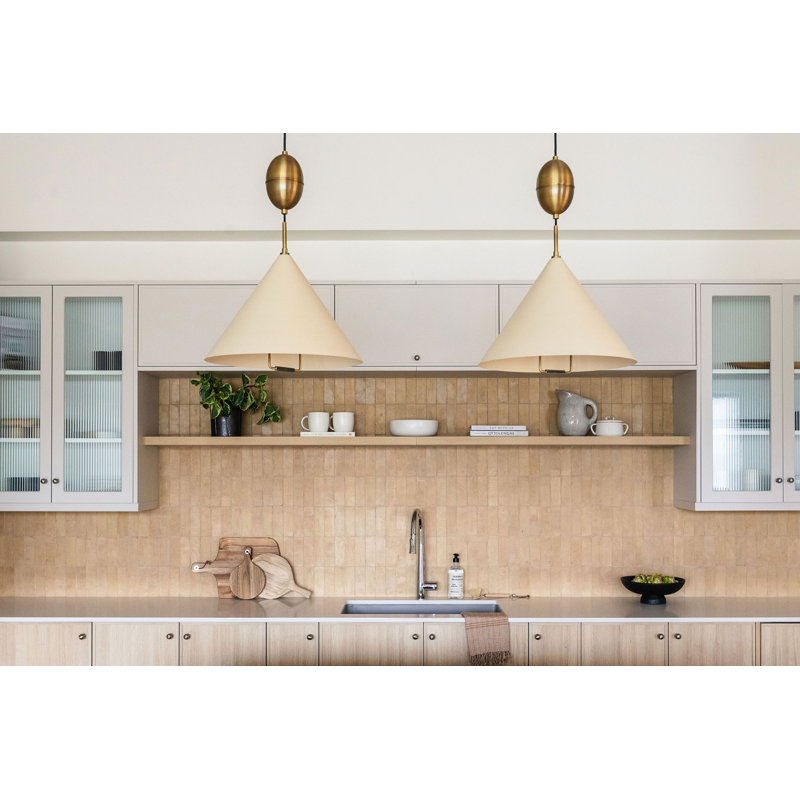Fontana 1 Light Pendant, Patina Brass/Slate Blue