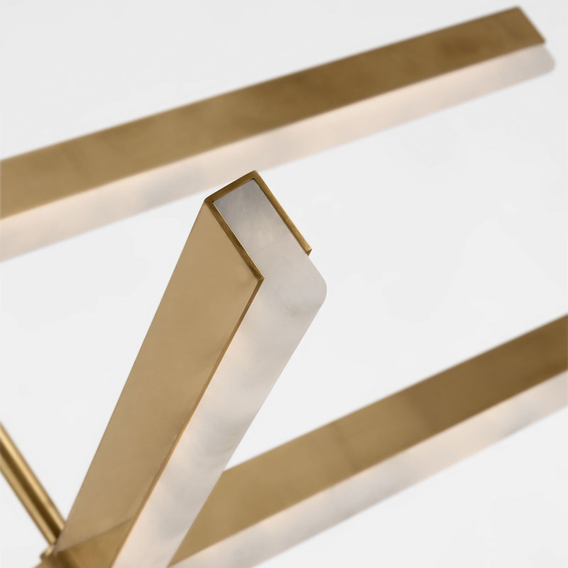 Linea LED Chandelier, Hand Rubbed Antique Brass