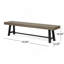 Banc de patio extérieur en bois d'acacia, gris / métal rustique-2138702902