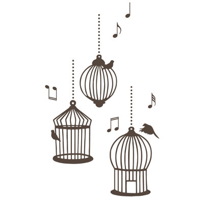 Décalcomanie murale cages d’oiseaux de chanson