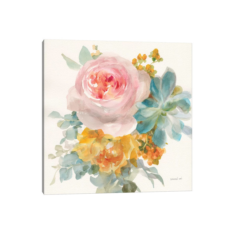 Garden Bouquet II by Danhui Nai - Wrapped Canvas Painting, 45.72 cm H x 45.72 cm W