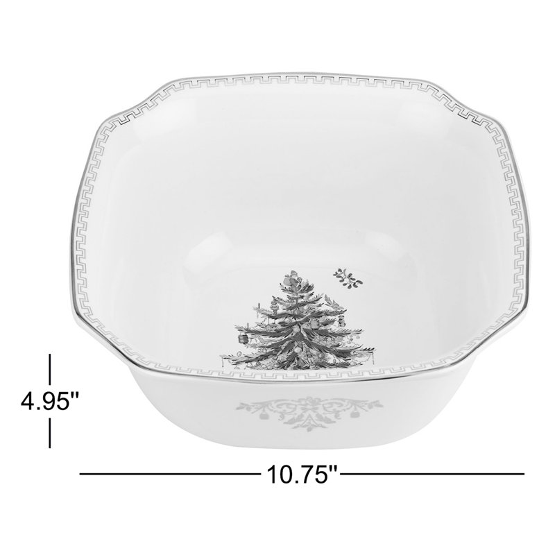 Spode Christmas Tree Gold Square Bowl 10"