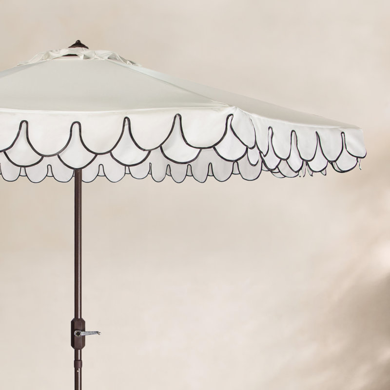 Parasol d'extérieur Iago, Ivoire/noir, Brun