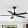 48Inch Black Ceiling Fans With Lights And Remote,48 Inch Ceiling Fan With Adjustable Color Temperature, 6-Speeds Noiseless Revisible Dc Motor For Bedroom, Kitchen, Living Room
