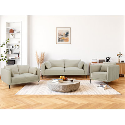 Ensemble de salon rembourré 3 pièces Rae