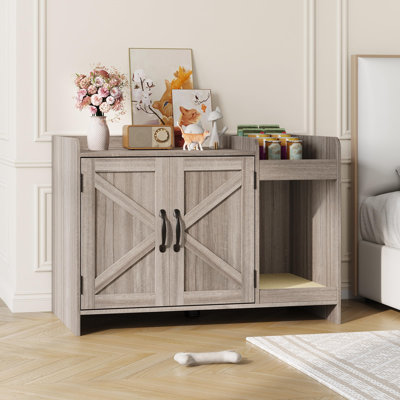 Cat Litter Box Enclosure, Hidden Litter Box Furniture With Scratch Pad