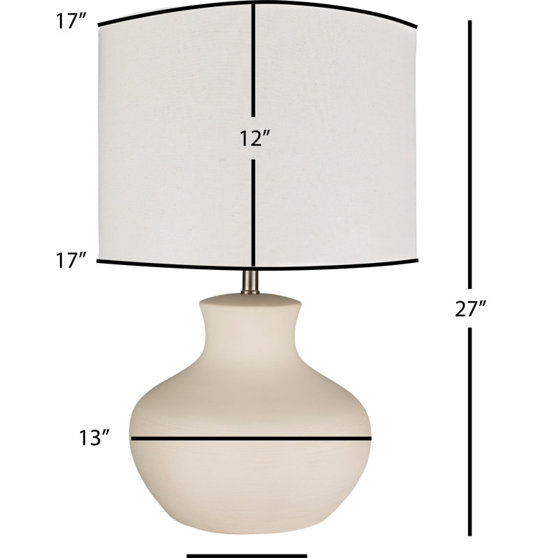 Lillith Ceramic Table Lamp, Ivory