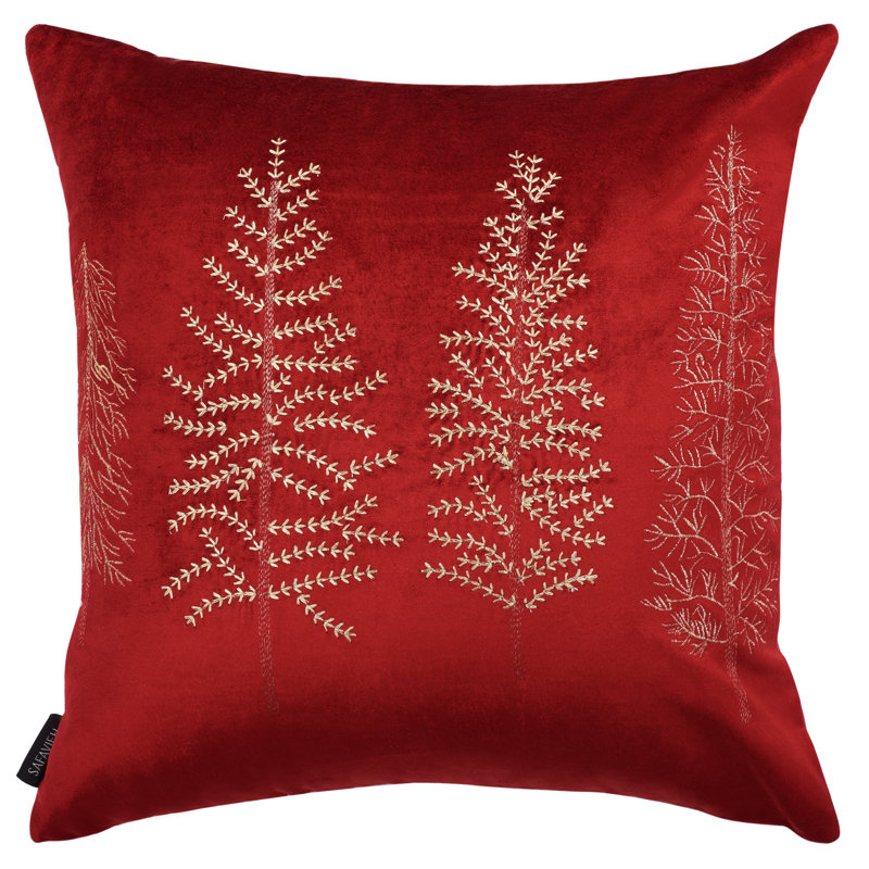 Reversible Throw Pillow, Red/Gold