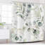Rideaux de douche en feuille d'eucalyptus, plantes de printemps vert sauge, aquarelle, rideaux de salle de bain, baignoire, décoration intérieure
