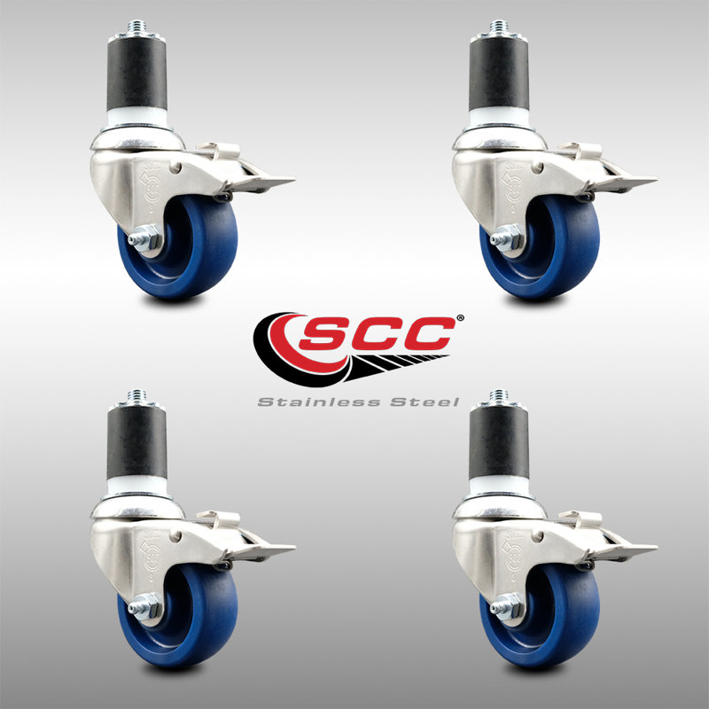 Roulettes pivotantes, H 3,5 po x l 3,5 po