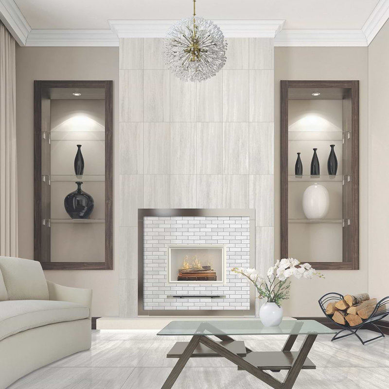 Nashville 12x24 Matte Travertine Look Porcelain Tile, White Matte