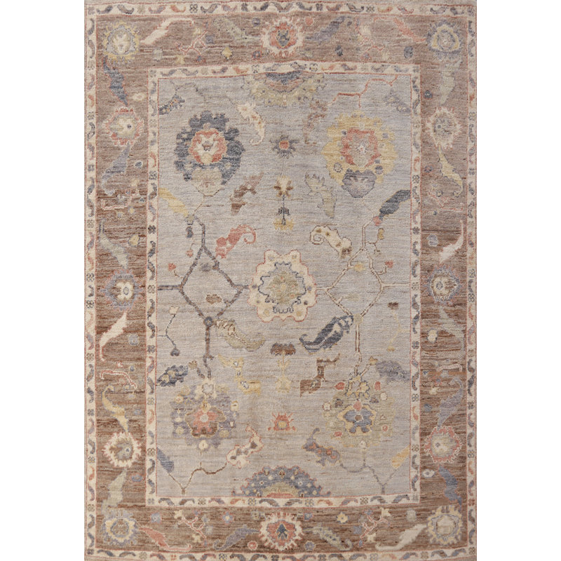 Vegetable Dye Wool Oushak Turkish Rug 5x6
