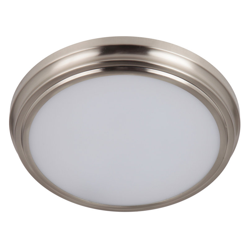 Brushed Polished Nickel LED Flush Mount Ceiling Light with Frosted Glass Shade