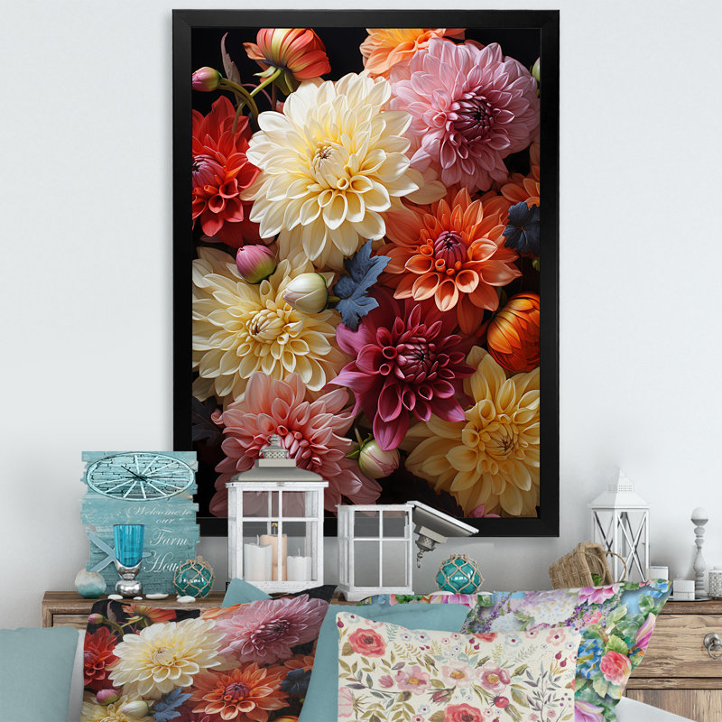 Ellera Mums Autumn Hues Showcases I, Cadre photo noir, H 32 po x l 24 po x P 1 po