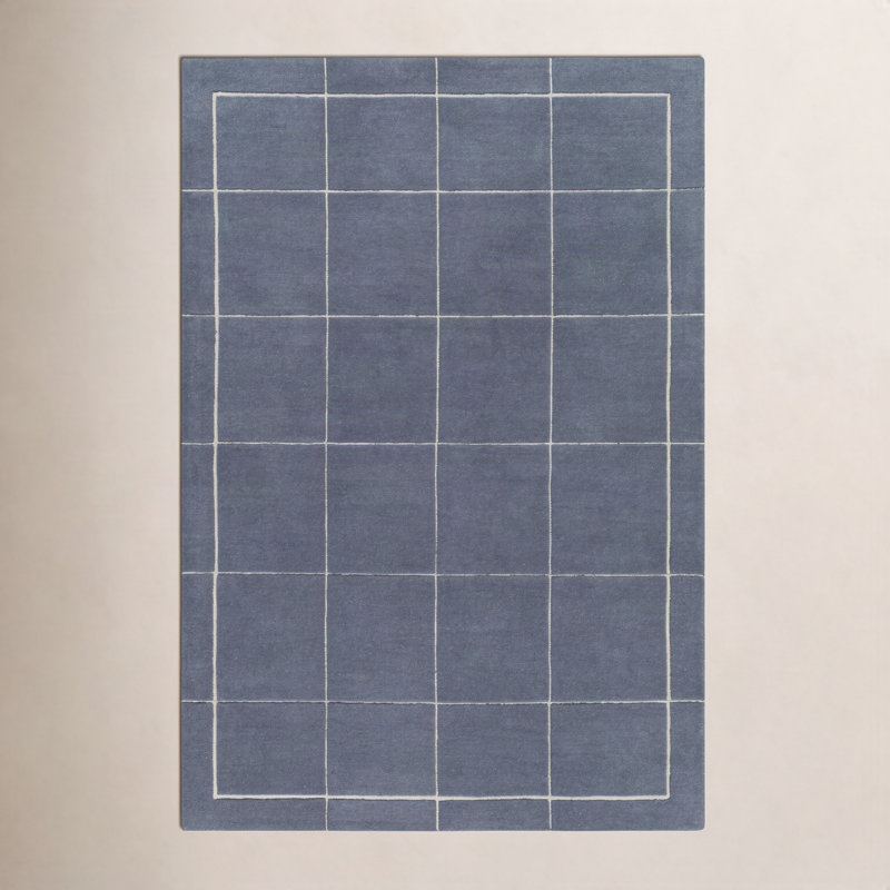 Tapis bleu touffeté à la main Mallory, Rectangle 9 pi x 12 pi