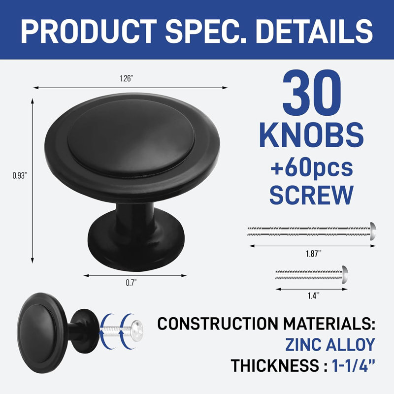Hall & Closet Round, Black