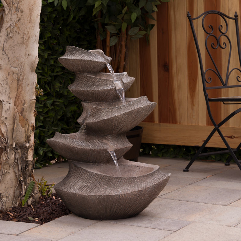 Analayah Outdoor Weather Resistant Floor Fountain with Light