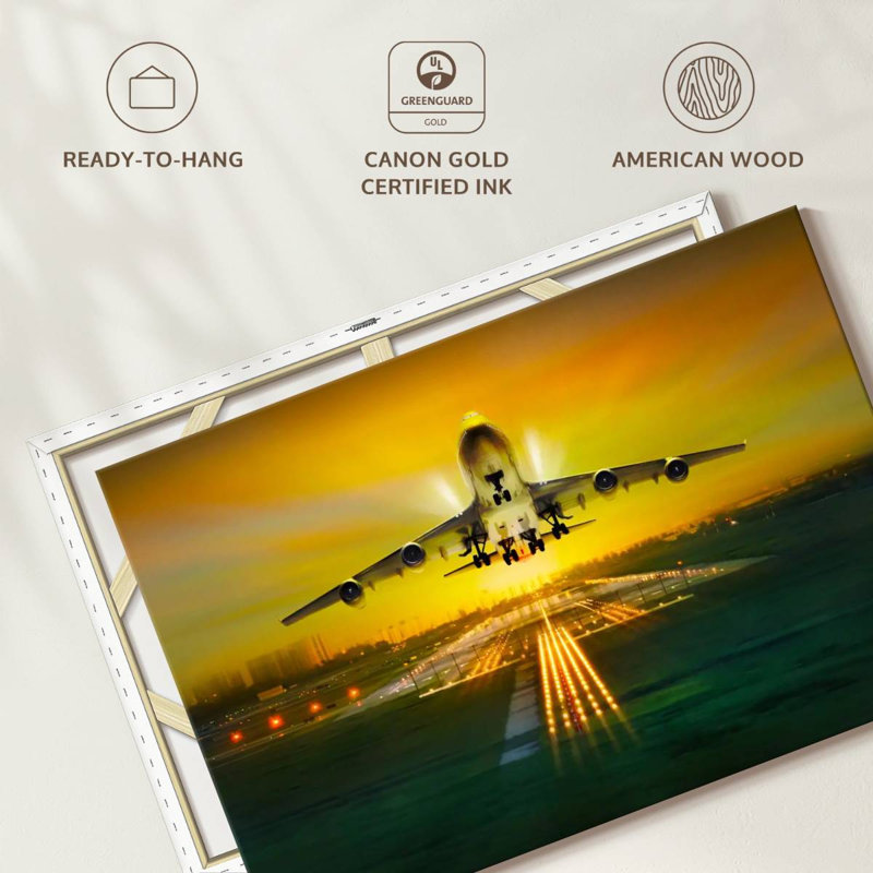 Impression sur toile, Commercial Airplanes, H 26 po x l 39 po x P 1,25 po