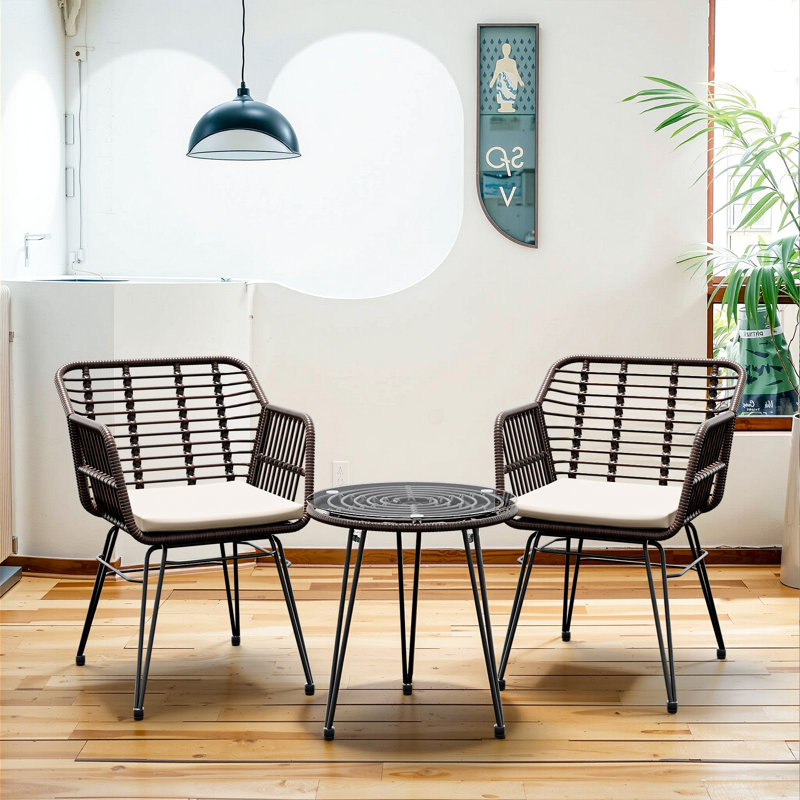 Chaise d'extérieur avec coussins, Beige