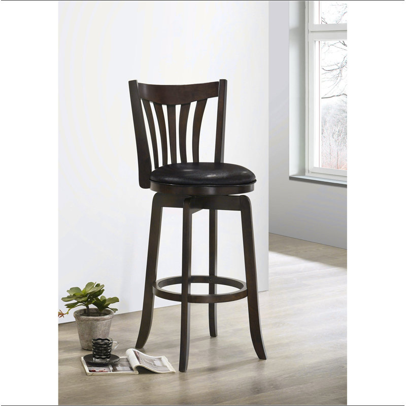 Chaise de bar pivotante en cerisier foncé Decker